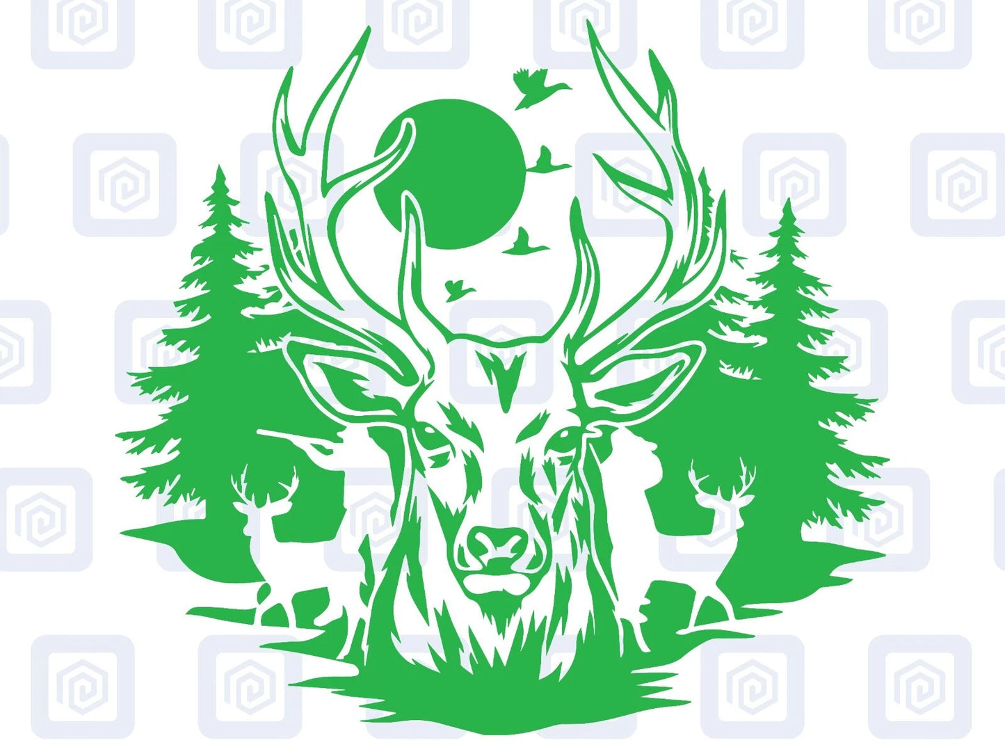 Deer Forrest Vinyl Decal For Campervan Van Caravan Sticker Graphic Camping LARGE