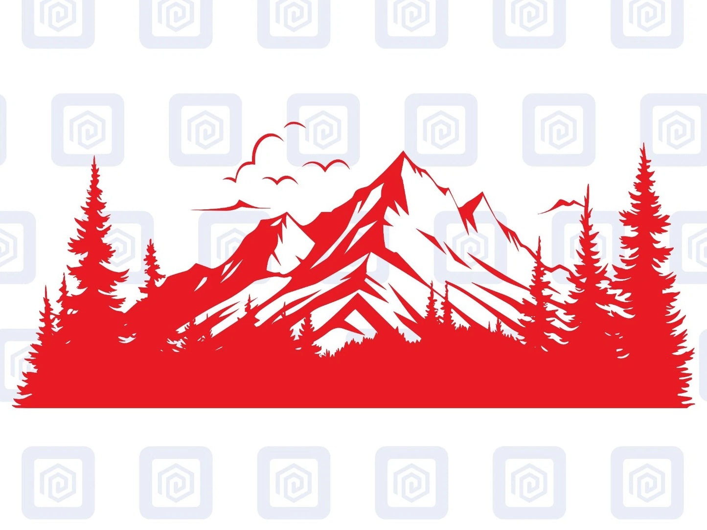 LARGE Mountain Forrest Nature Vinyl Decal Camper Van Caravan Sticker Graphic