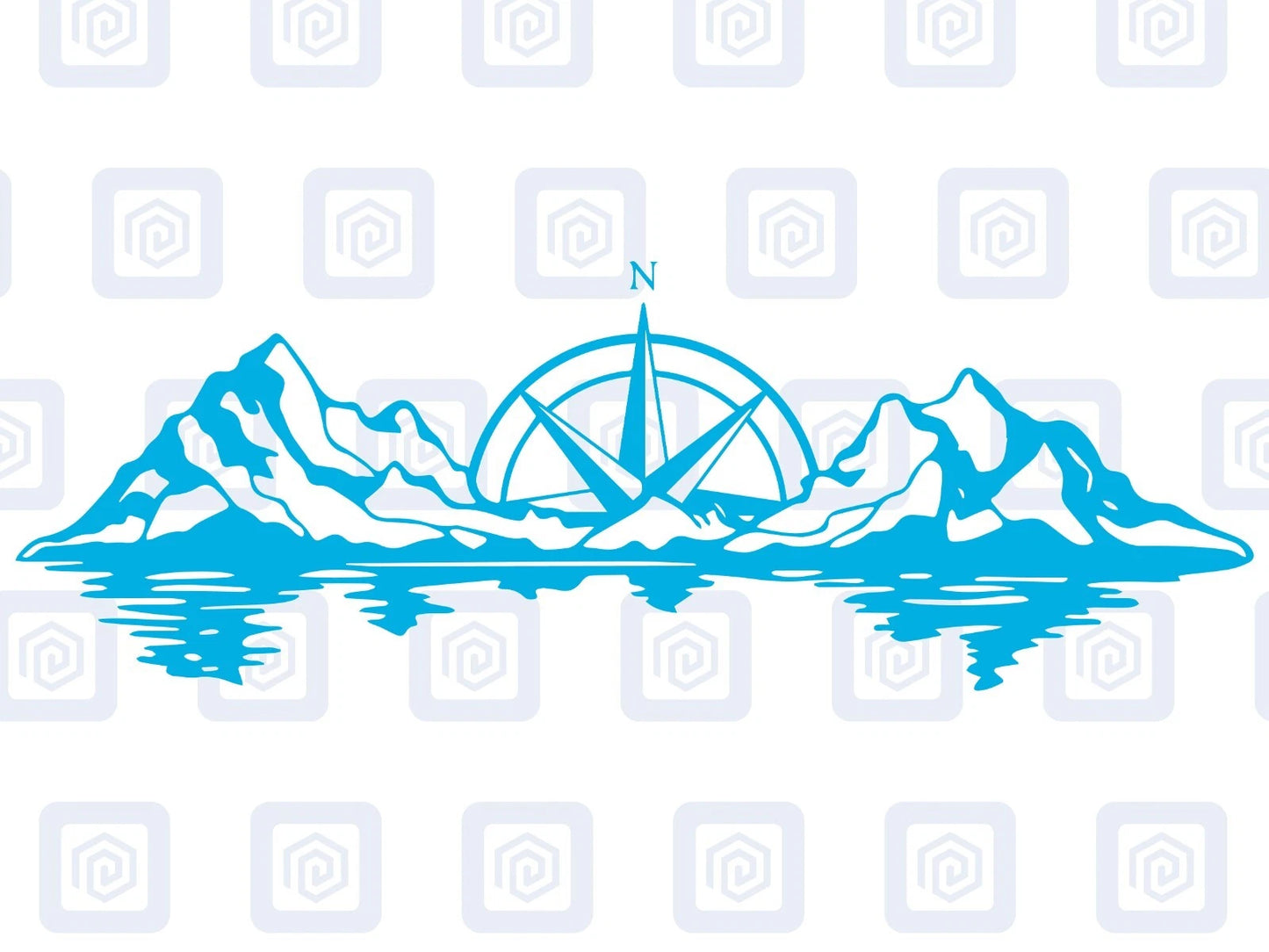 XL Mountain Compass Scenic Vinyl Decals For Camper Van Caravan Sticker Graphic