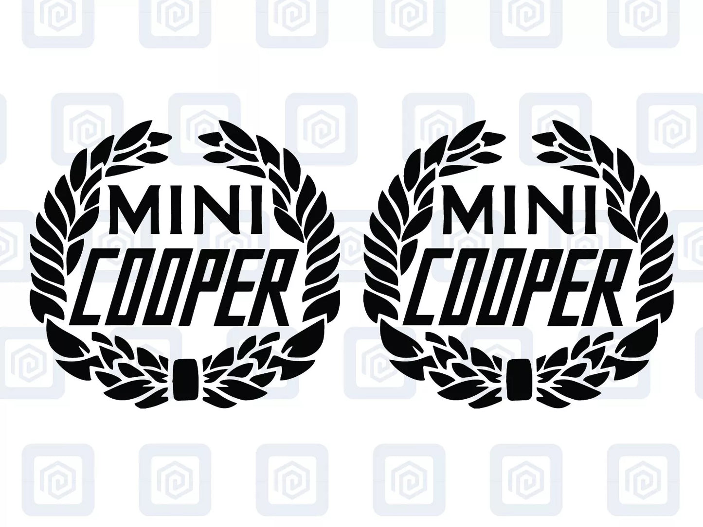 Classic Cooper Crest Fits MINI BMW ROVER AUSTIN Decal sticker logos (set of 2)