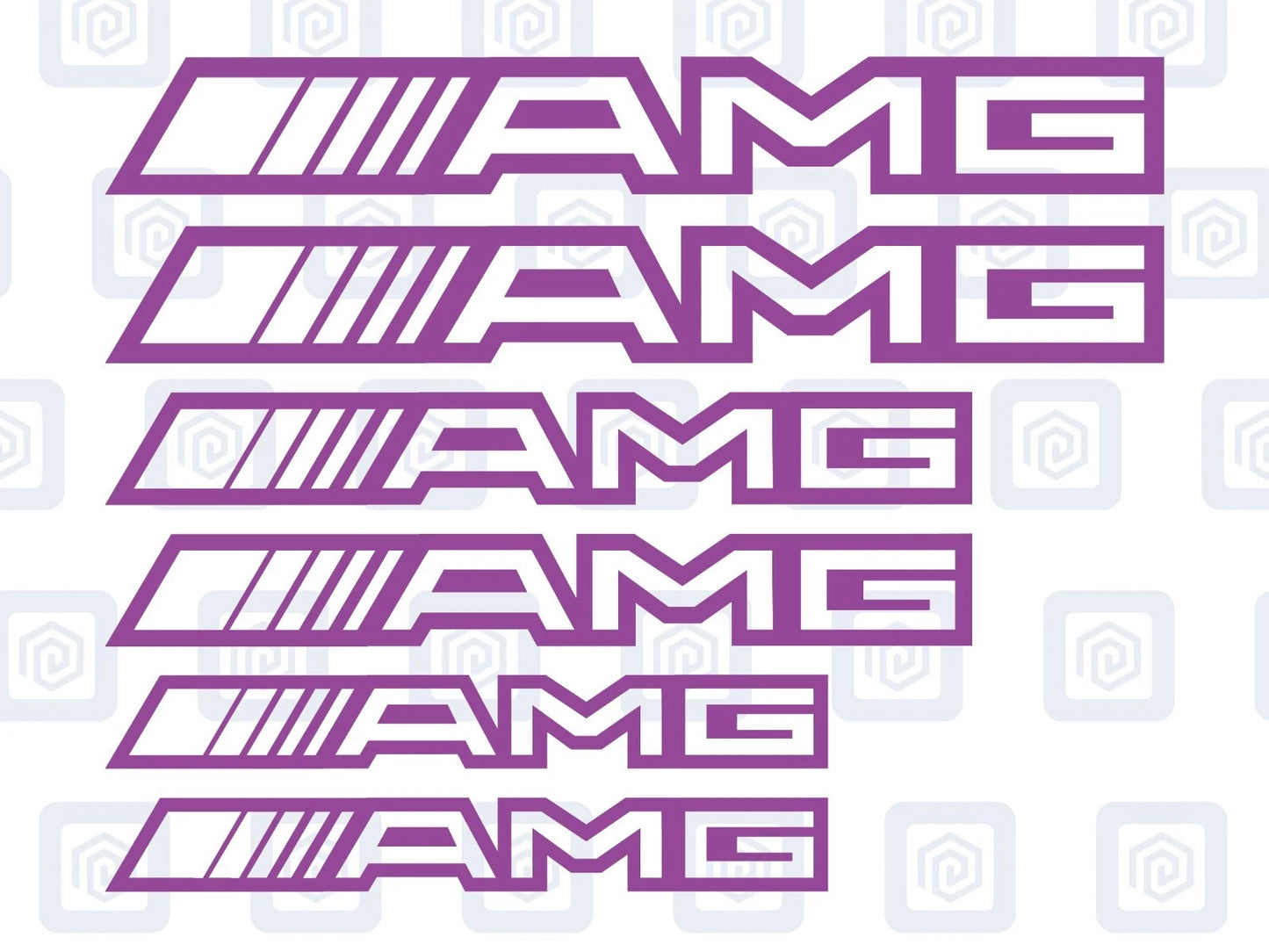 AMG Hollow Letter Brake Caliper Decal Style Stickers - 3 SIZES - x 6