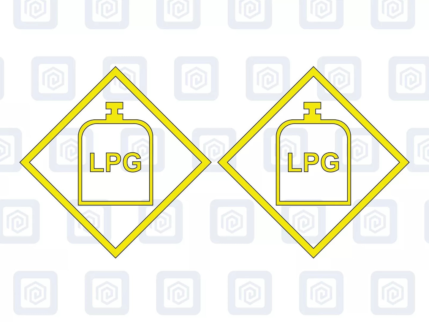 LPG Gas Warning Sign Custom Colour sticker logos (set of 2)