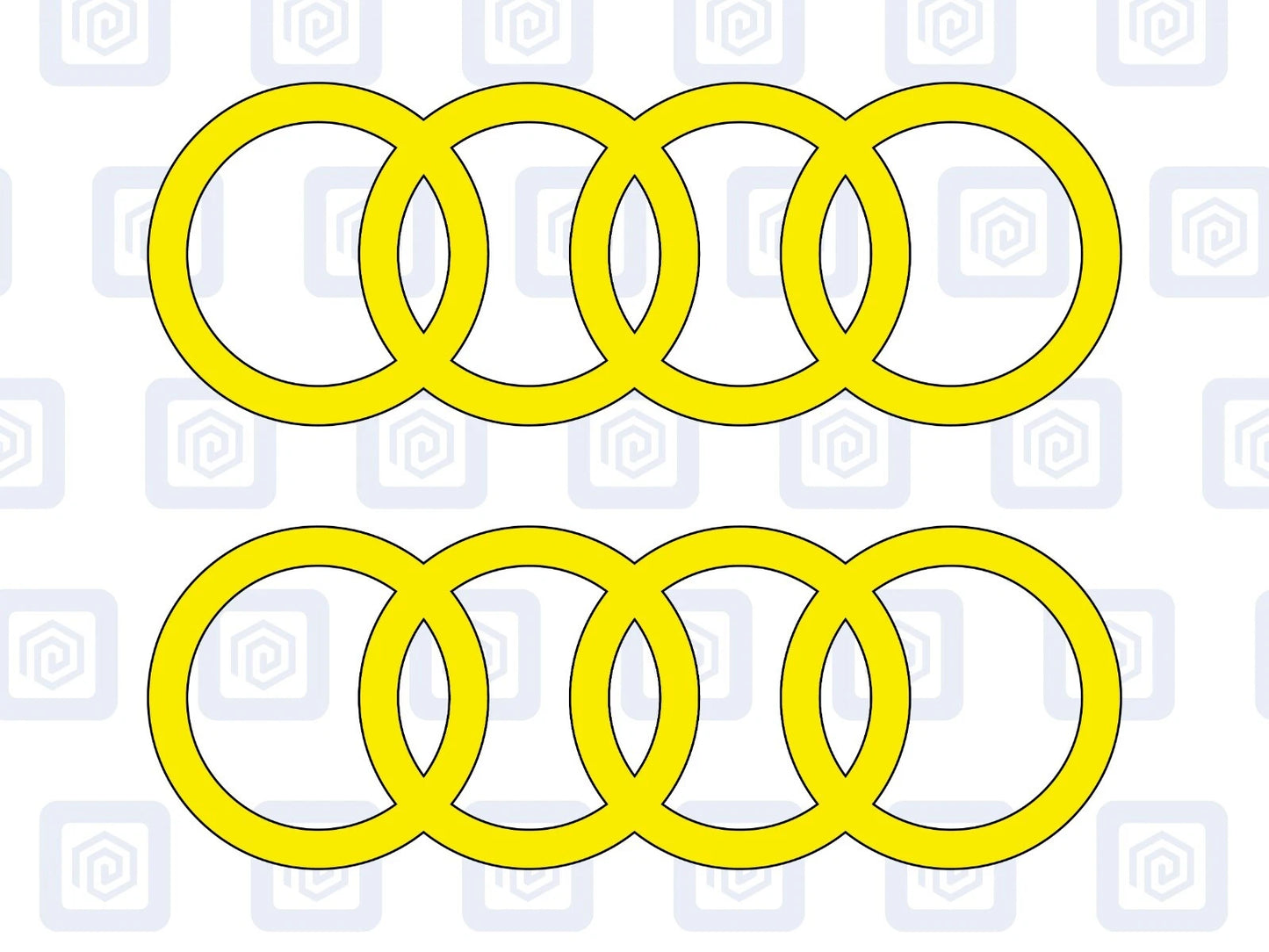 Rings Side Skirt Door Decals Fits A3 A4 A5 A6 TT Sticker Logos Pair (set of 2)