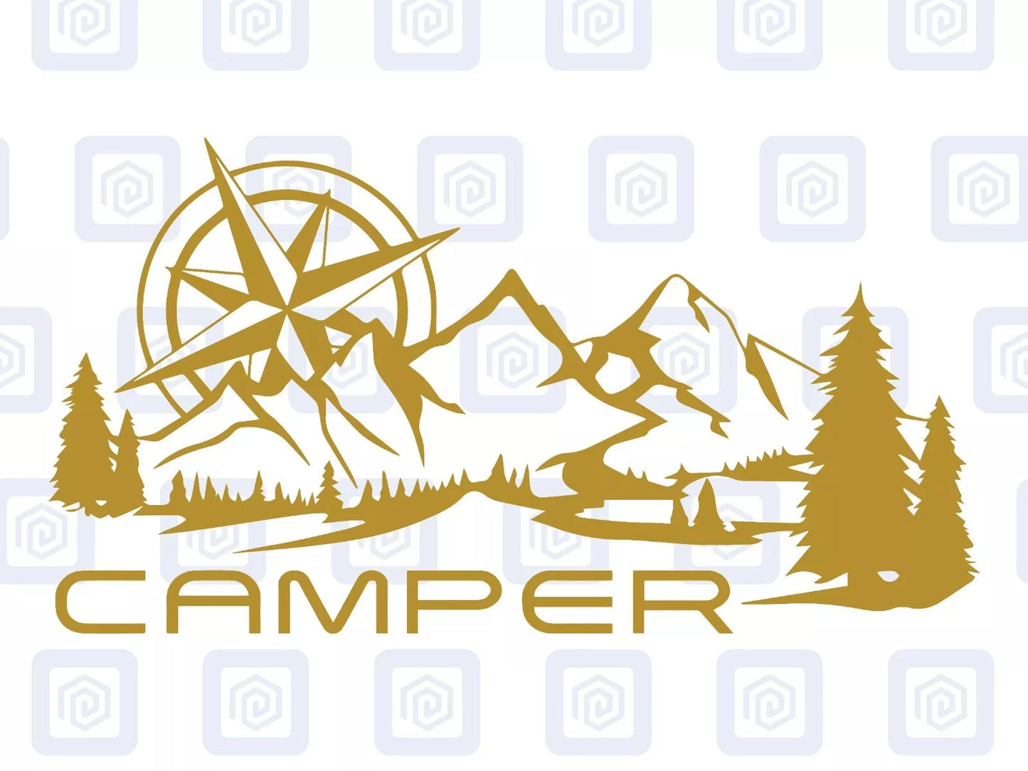Camper Mountain Wood Vinyl Decals For Camper Van Caravan Sticker Graphic