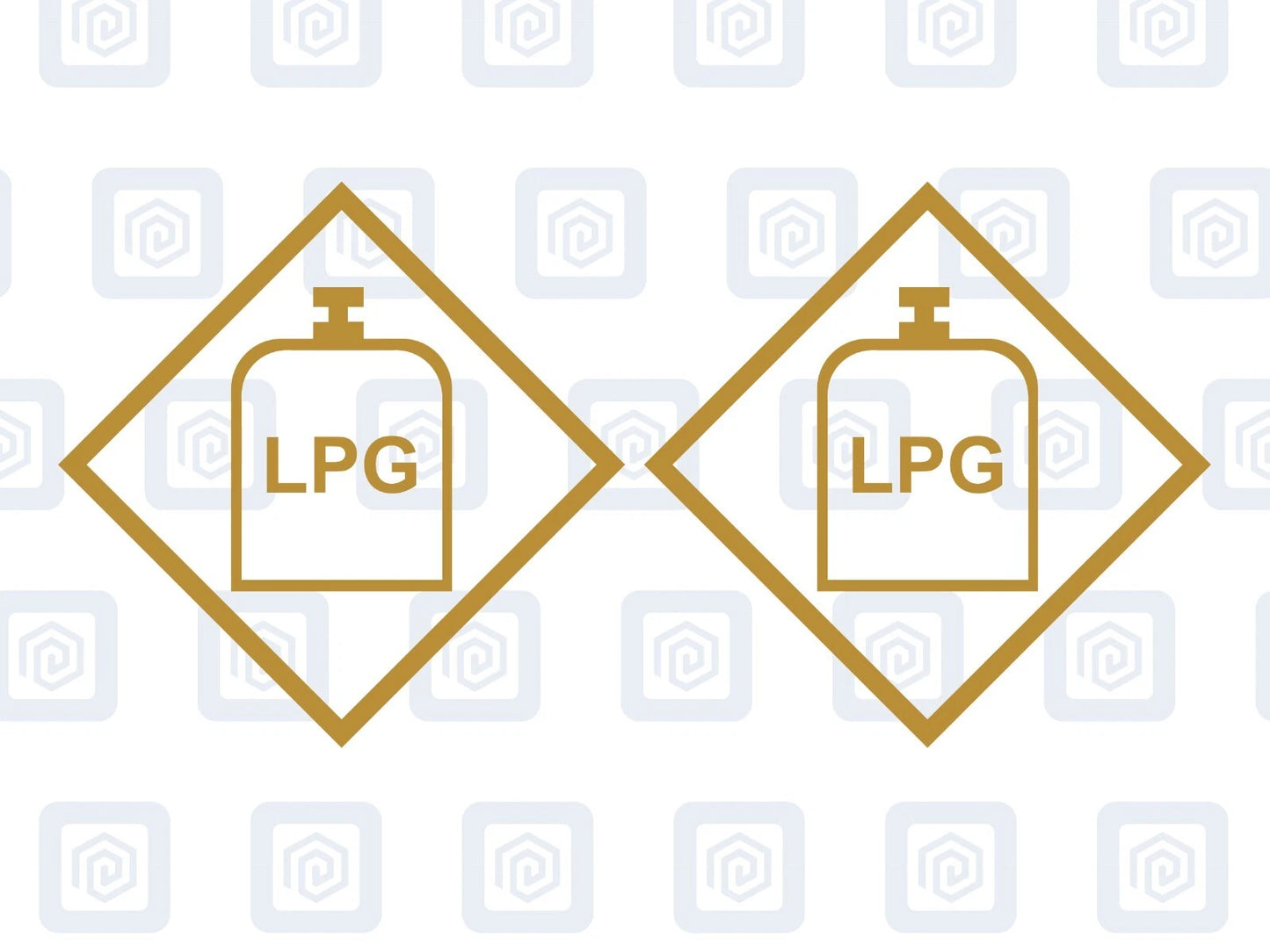 LPG Gas Warning Sign Custom Colour sticker logos (set of 2)