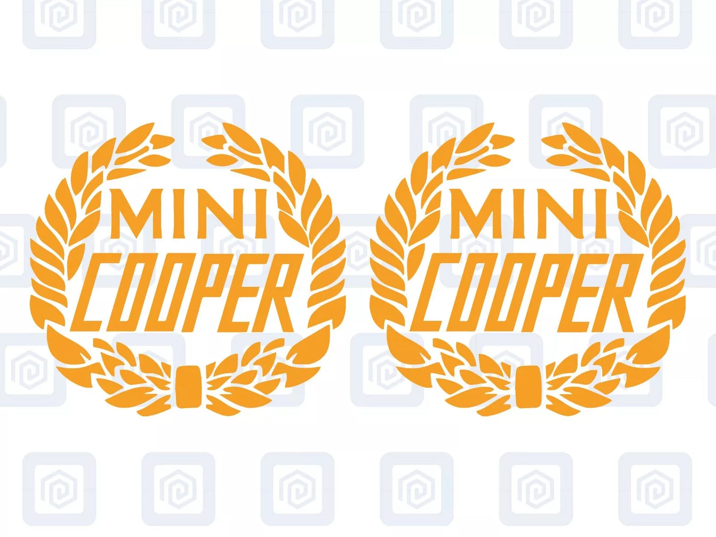 Classic Cooper Crest Fits MINI BMW ROVER AUSTIN Decal sticker logos (set of 2)