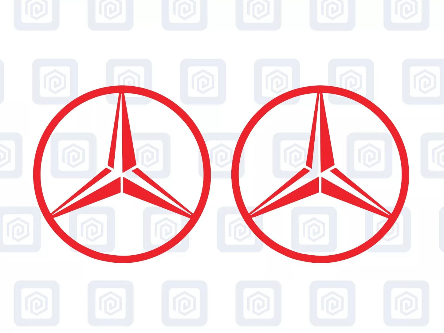 Mercedes Benz Style Vinyl Decal Sticker Logo x 2 AMG A B C E S CLASS