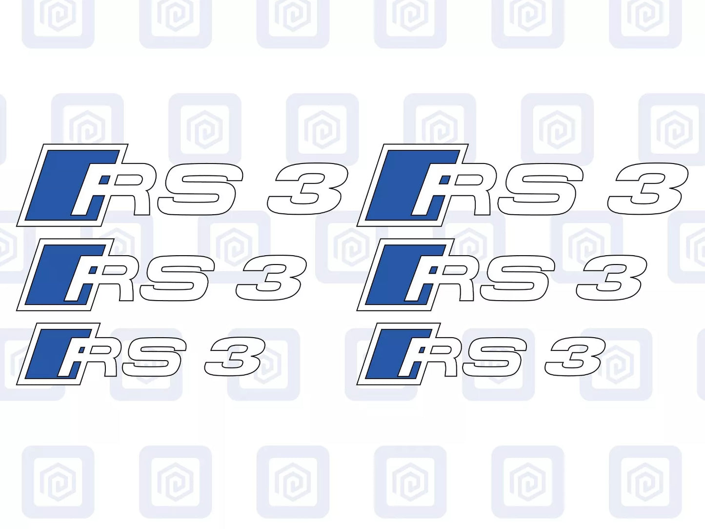Audi RS3 Style Brake Caliper Decals A3 Hatch Sportback Sticker Logos (set of 6)