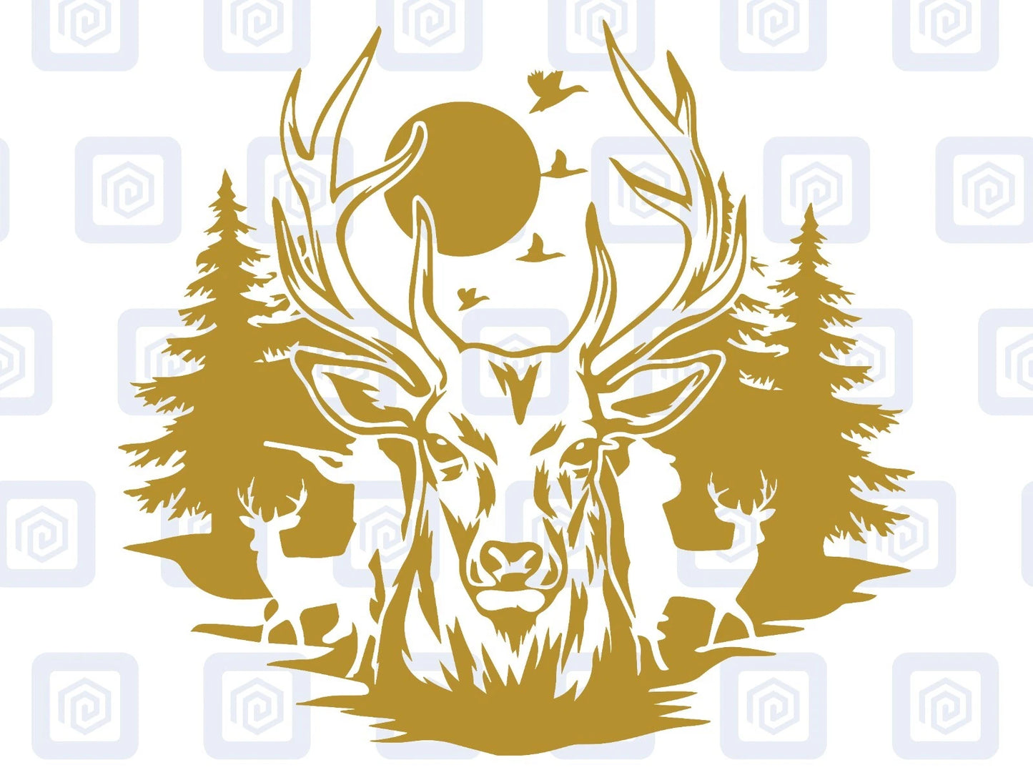 Deer Forrest Vinyl Decal For Campervan Van Caravan Sticker Graphic Camping LARGE