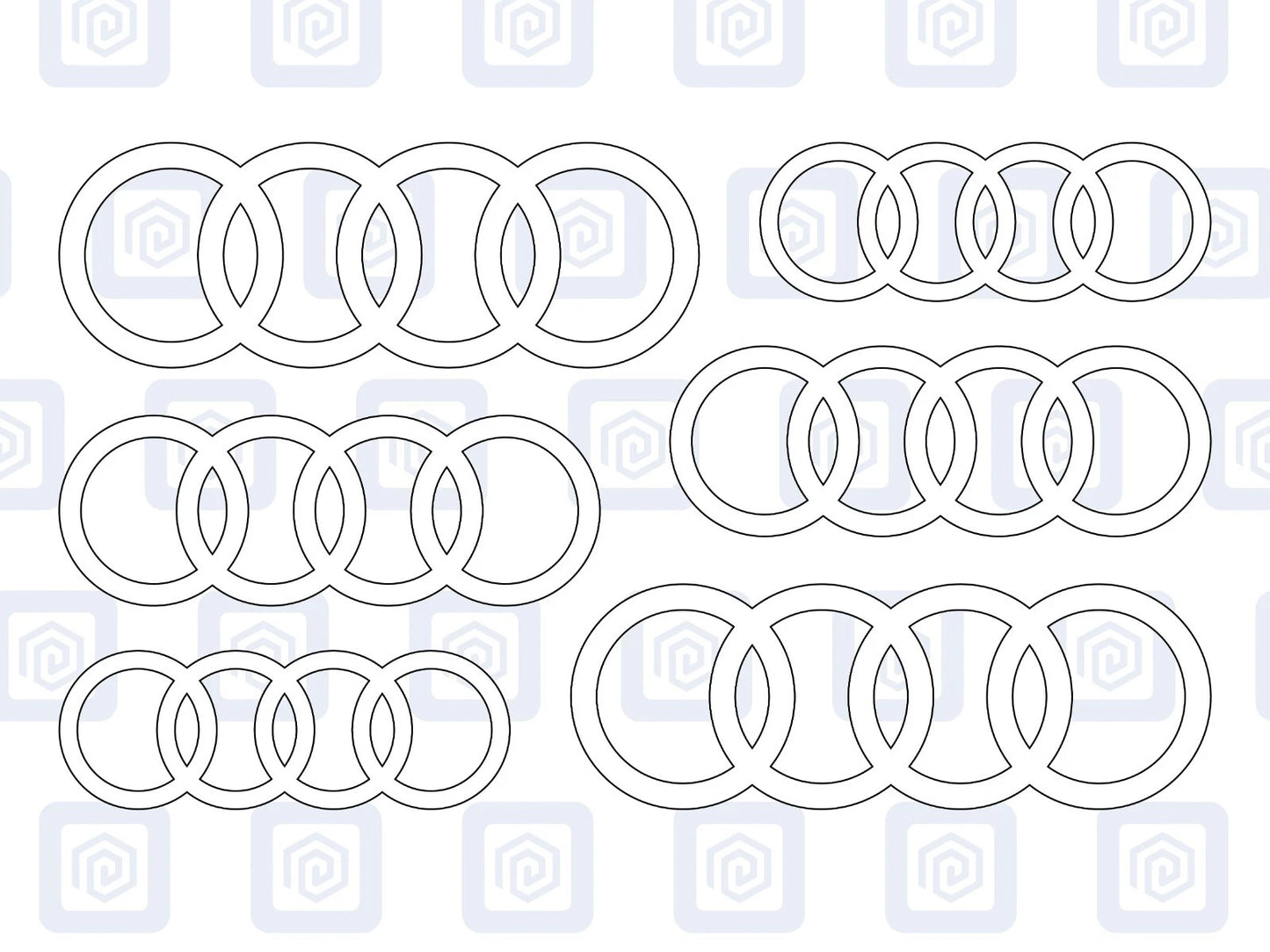 Rings Brake Caliper Decal Style Stickers Fits A3 A4 A5 A6 TT - 3 SIZES - x 6