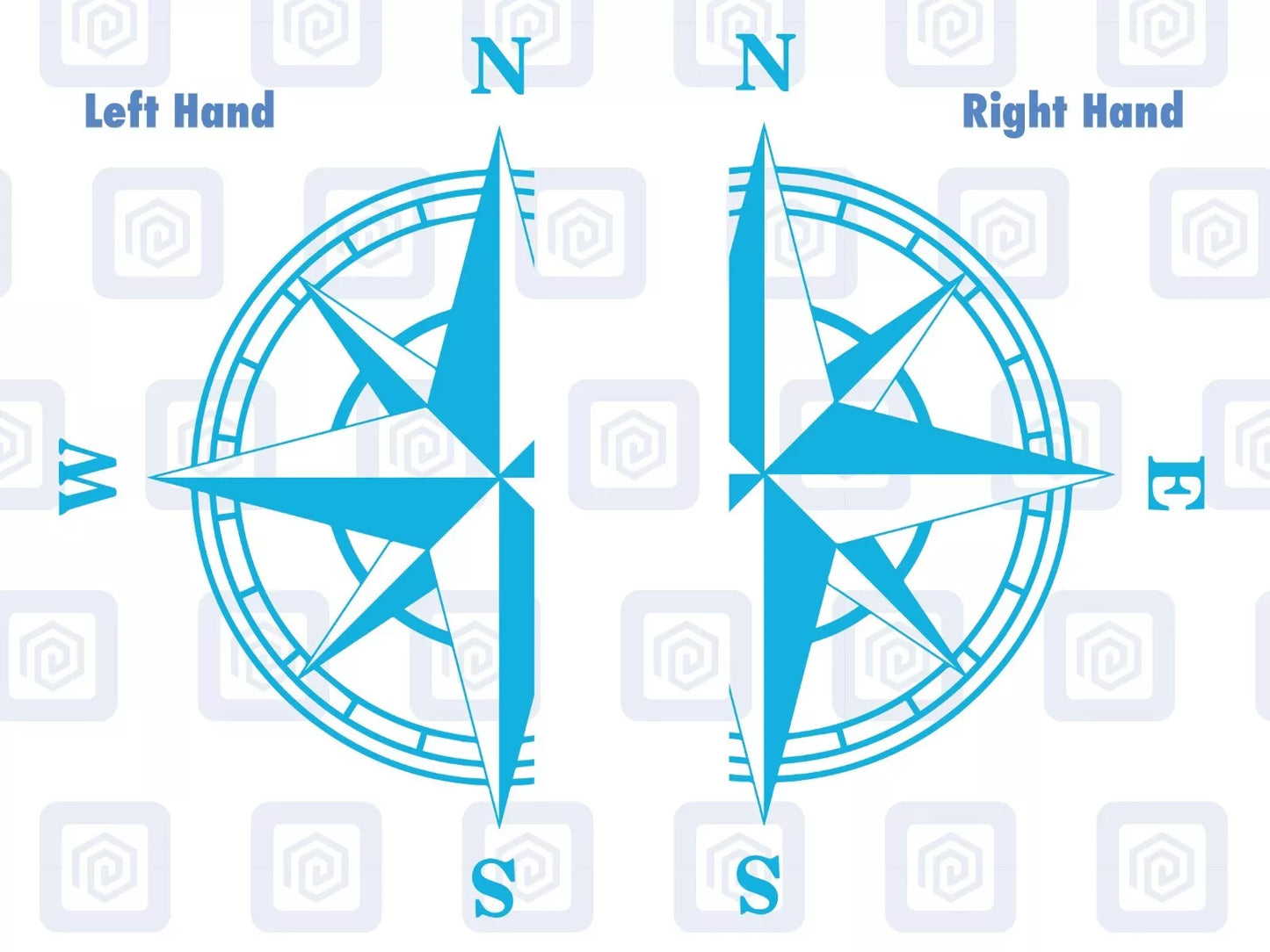 2x Half Compass Round Vinyl Decals For Camper Motorhome Caravan Sticker Graphic