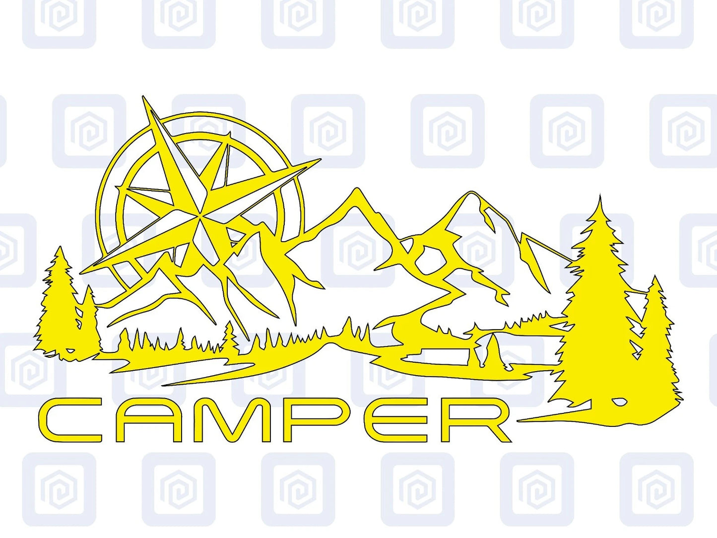Camper Mountain Wood Vinyl Decals For Camper Van Caravan Sticker Graphic