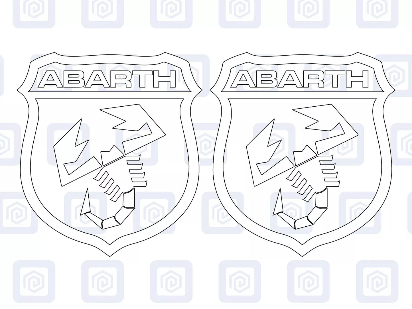 Fiat Abarth 500 595 695 Crest Scorpion Decal Sticker Pair (Set of 2)
