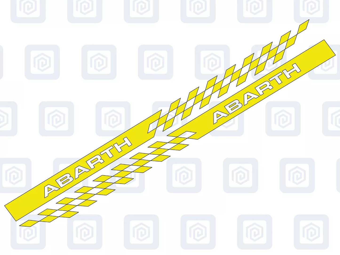 Fiat Abarth 500 595 695 Chequer Side Stripe Decal Sticker Pair (Set of 2)