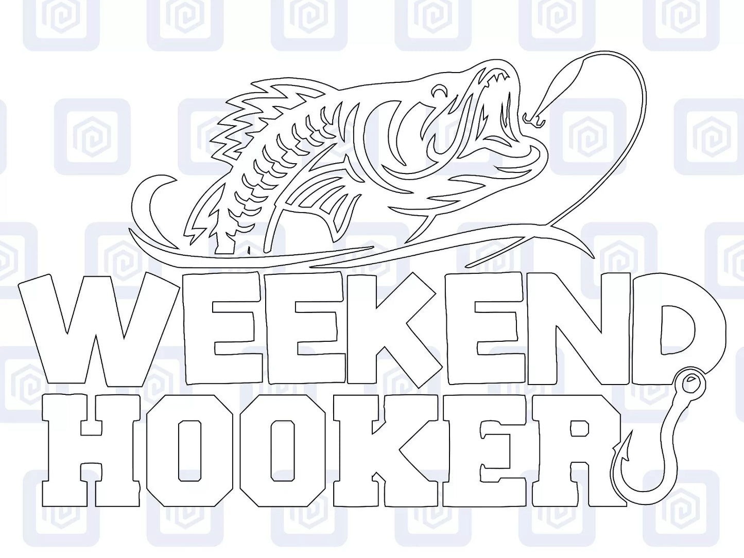 Weekend Hooker Fishing Vinyl Decal For Camper Van Motorhome Sticker Campervan