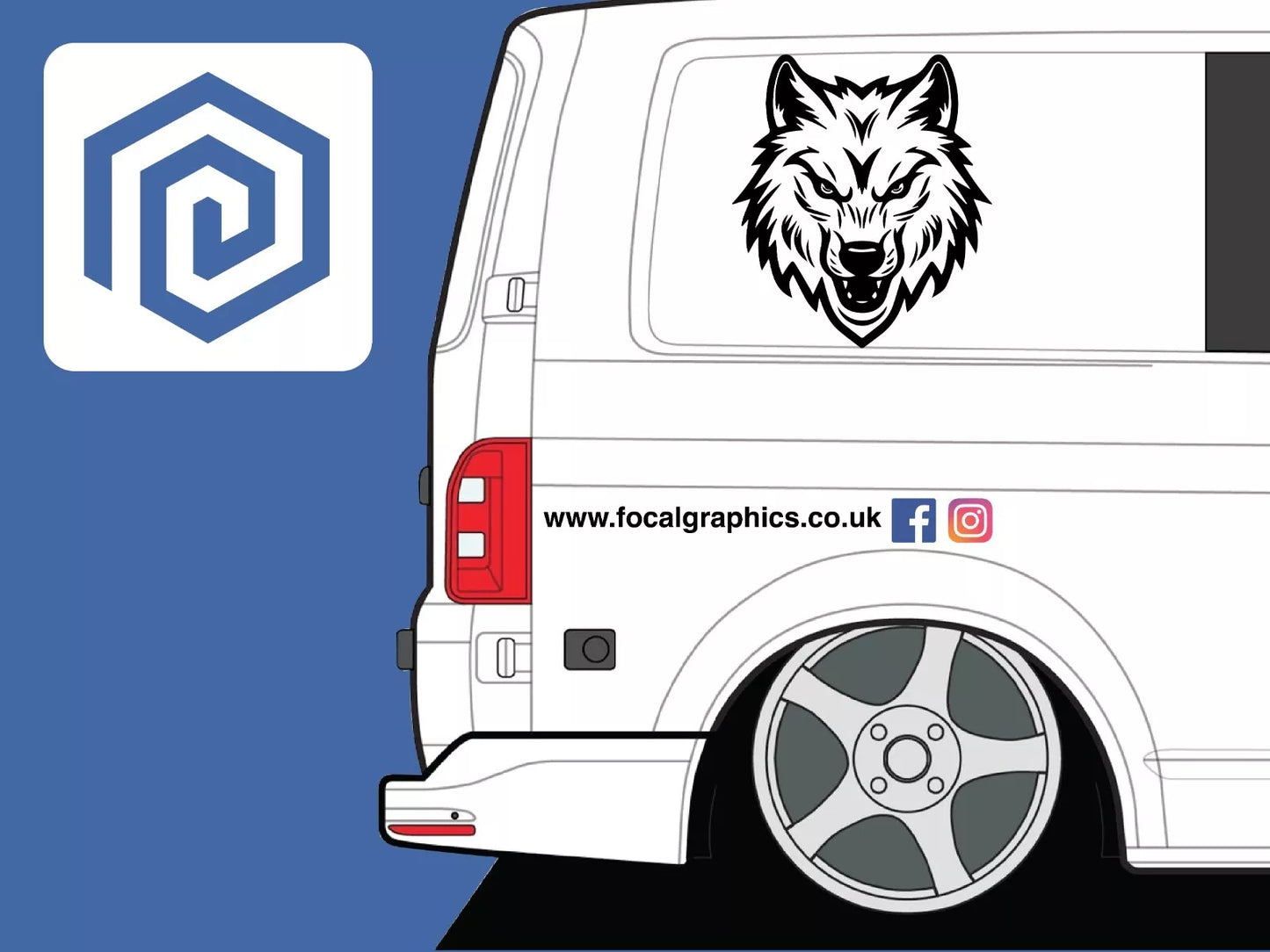 Wolf Head Vinyl Decals For Campervan Motorhome Caravan Sticker Graphic