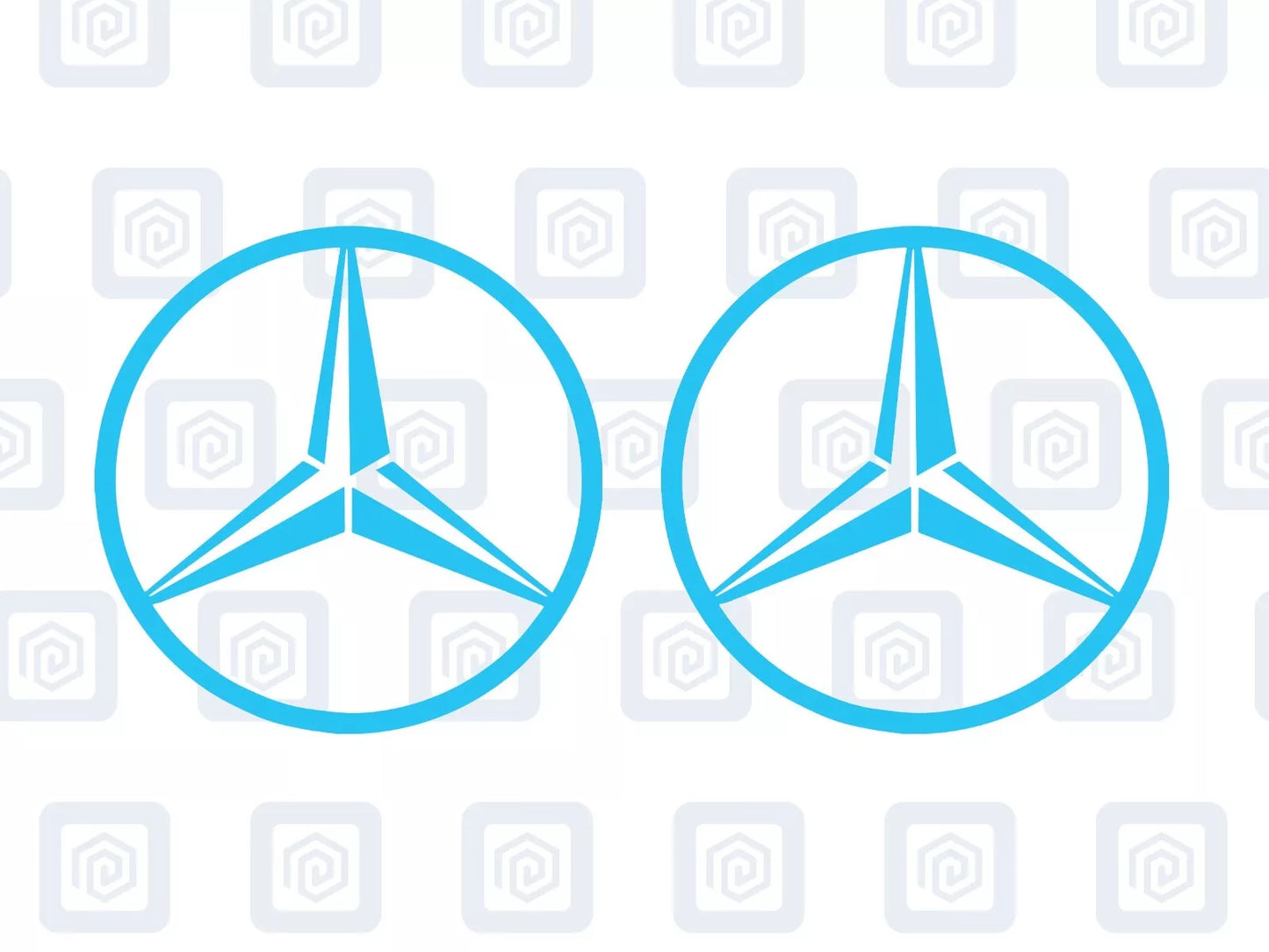 Mercedes Benz Style Vinyl Decal Sticker Logo x 2 AMG A B C E S CLASS