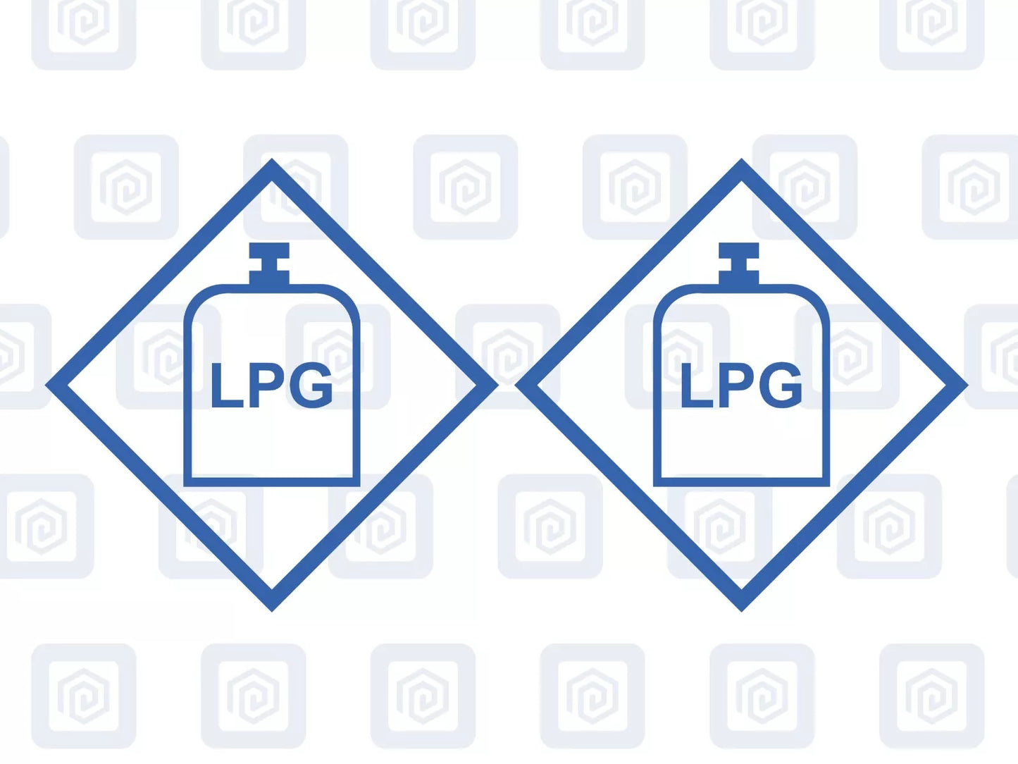 LPG Gas Warning Sign Custom Colour sticker logos (set of 2)