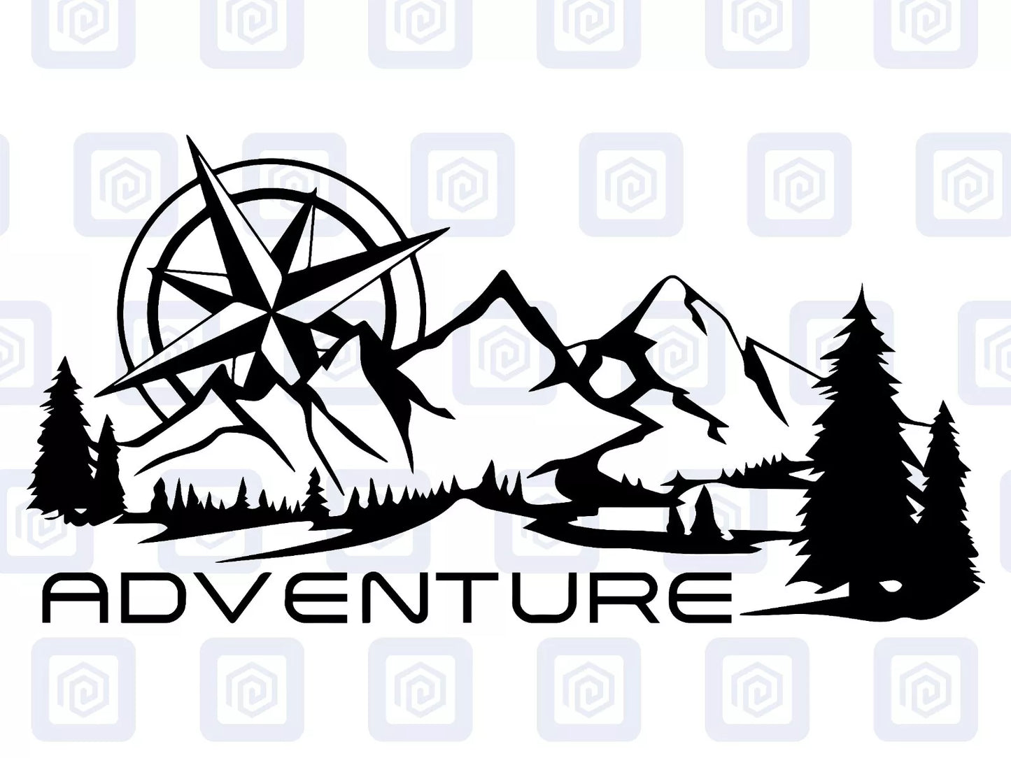 Adventure Mountain Wood Vinyl Decals For Camper Van Caravan Sticker Graphic