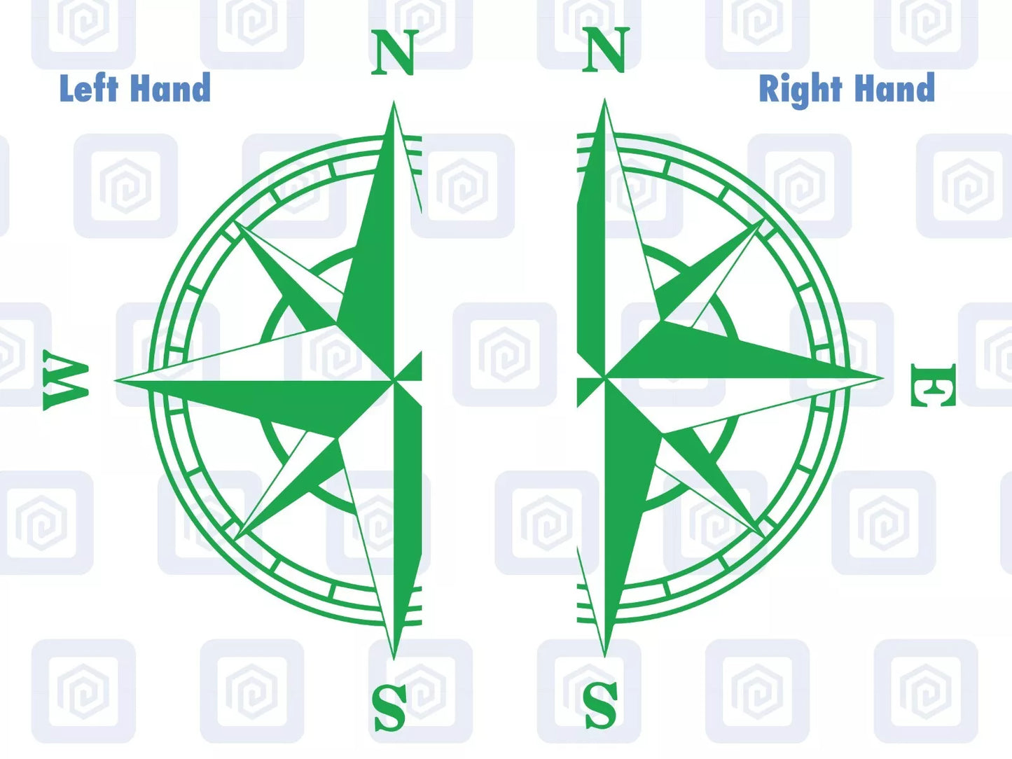 2x Half Compass Round Vinyl Decals For Camper Motorhome Caravan Sticker Graphic
