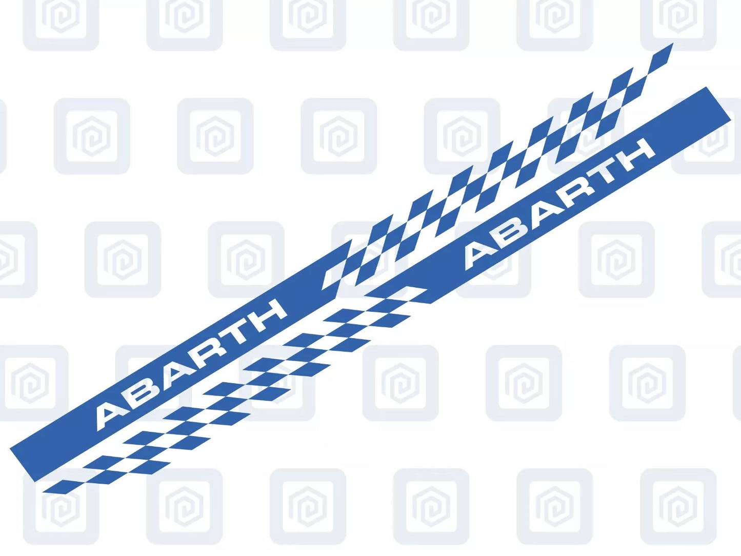 Fiat Abarth 500 595 695 Chequer Side Stripe Decal Sticker Pair (Set of 2)
