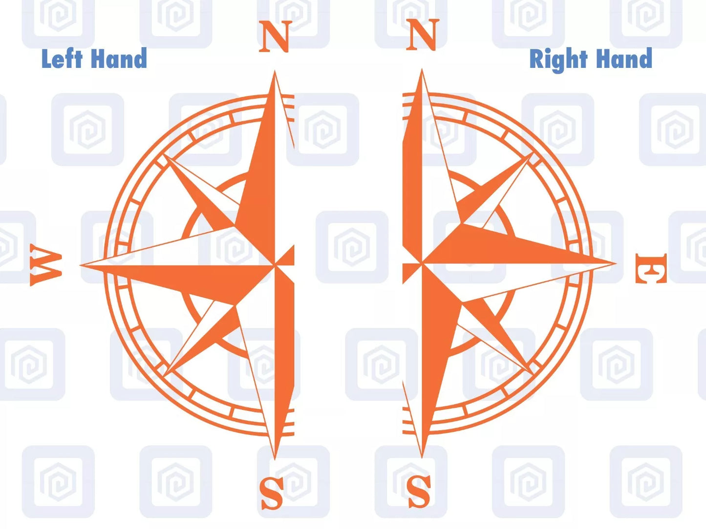 2x Half Compass Round Vinyl Decals For Camper Motorhome Caravan Sticker Graphic