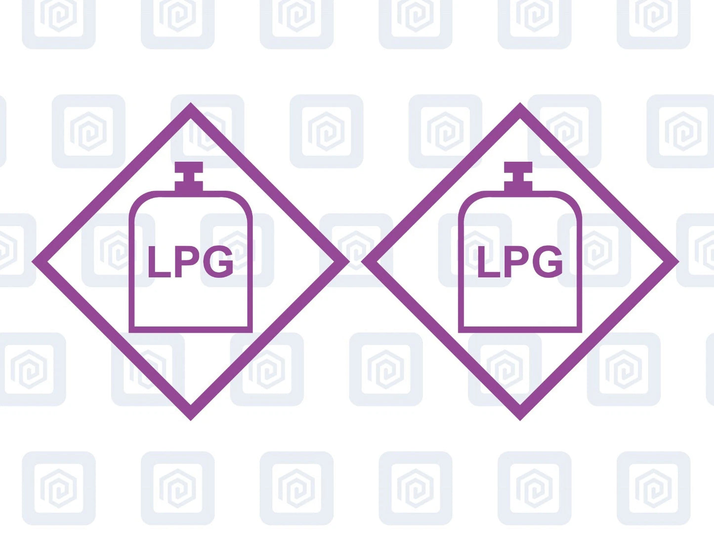 LPG Gas Warning Sign Custom Colour sticker logos (set of 2)