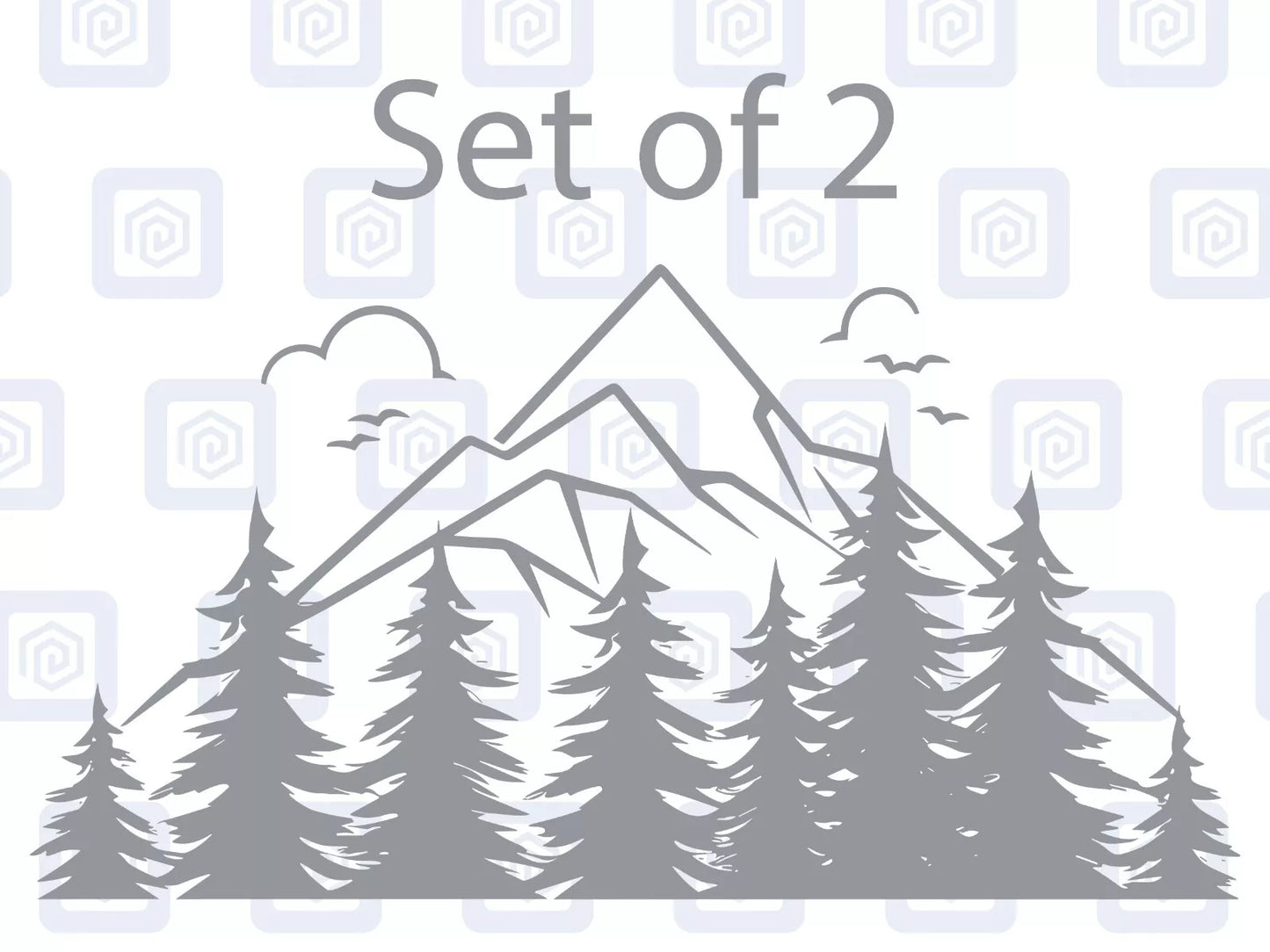 2x Scenic Mountain Vinyl Decals For Camper Van Caravan Sticker Graphic