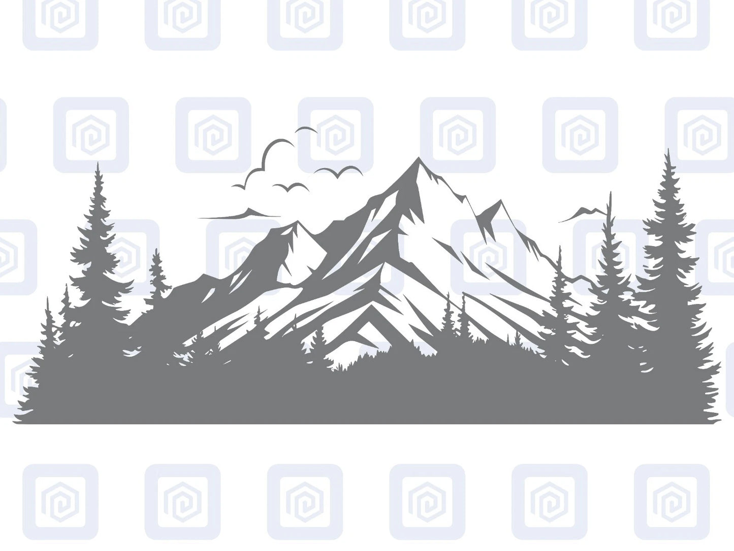 LARGE Mountain Forrest Nature Vinyl Decal Camper Van Caravan Sticker Graphic