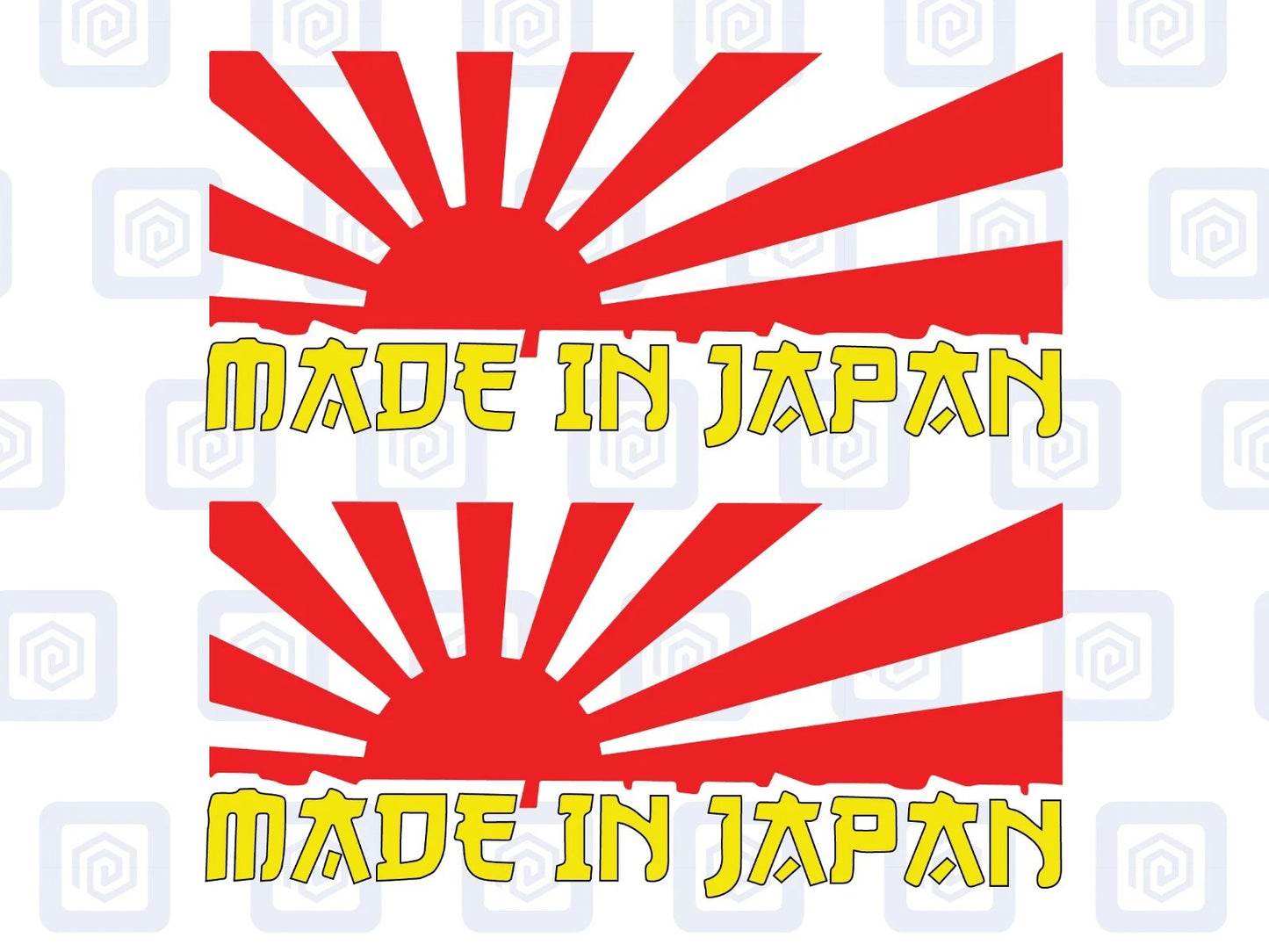 Made In Japan X2 JDM Sticker Decal 2 Colour Honda Mazda Toyota Nissan Suzuki