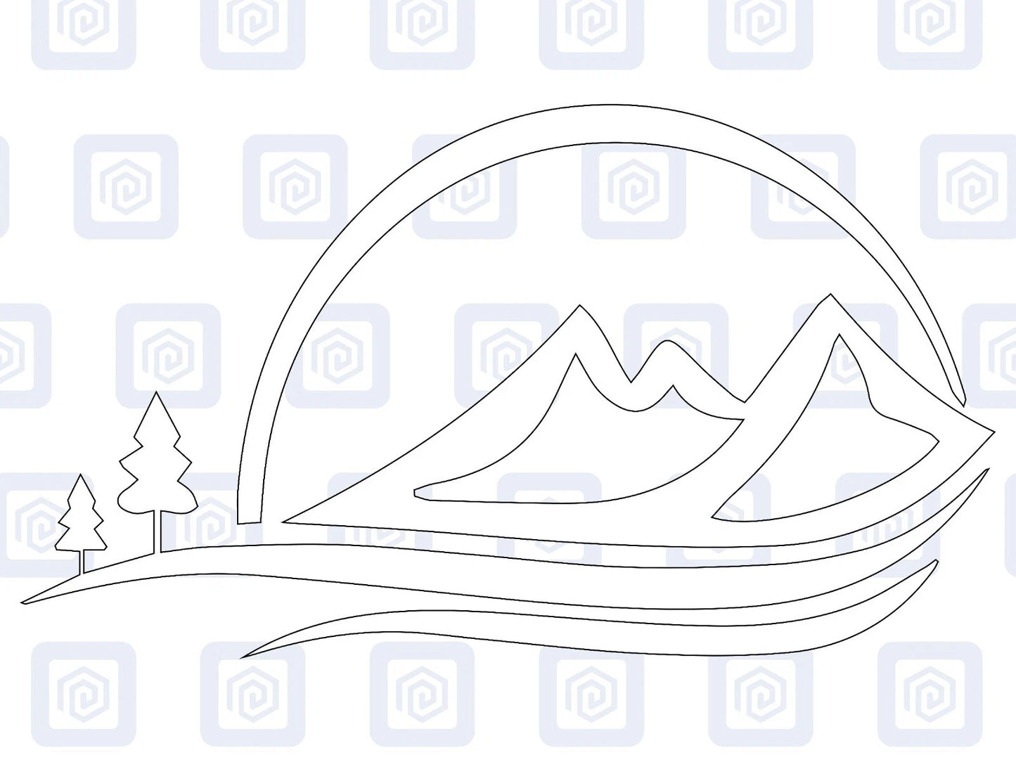 Sun Silhouette Mountain Wood Vinyl Decals For Camper Van Caravan Sticker Graphic