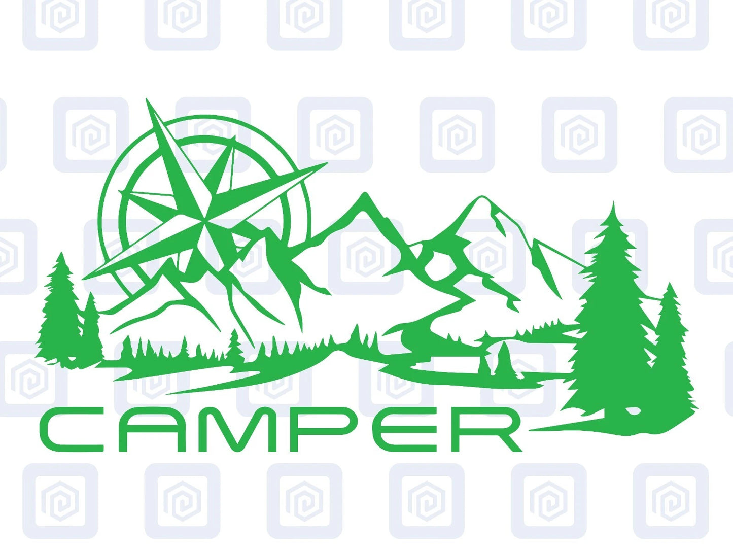 Camper Mountain Wood Vinyl Decals For Camper Van Caravan Sticker Graphic