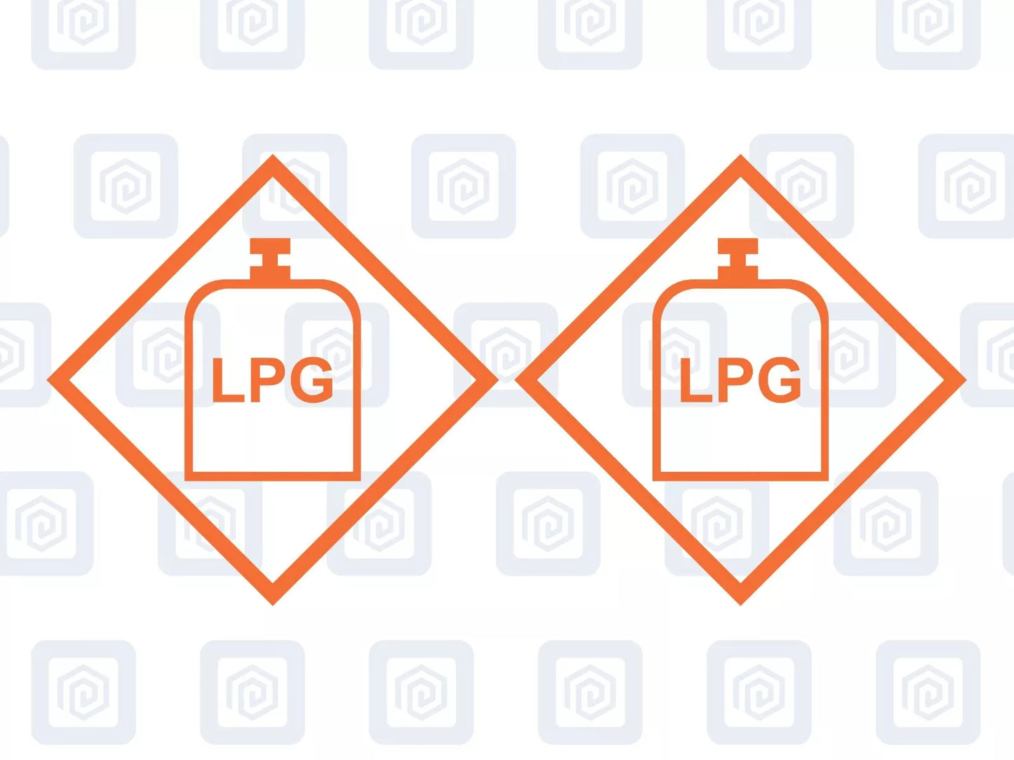 LPG Gas Warning Sign Custom Colour sticker logos (set of 2)
