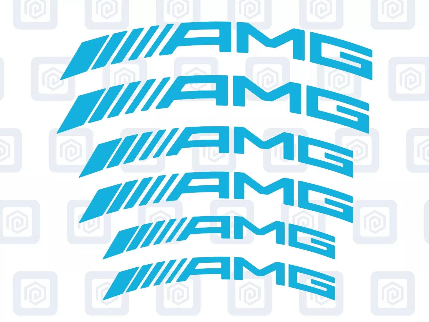AMG Curved Brake Caliper Decal Style Stickers - 3 SIZES - x 6