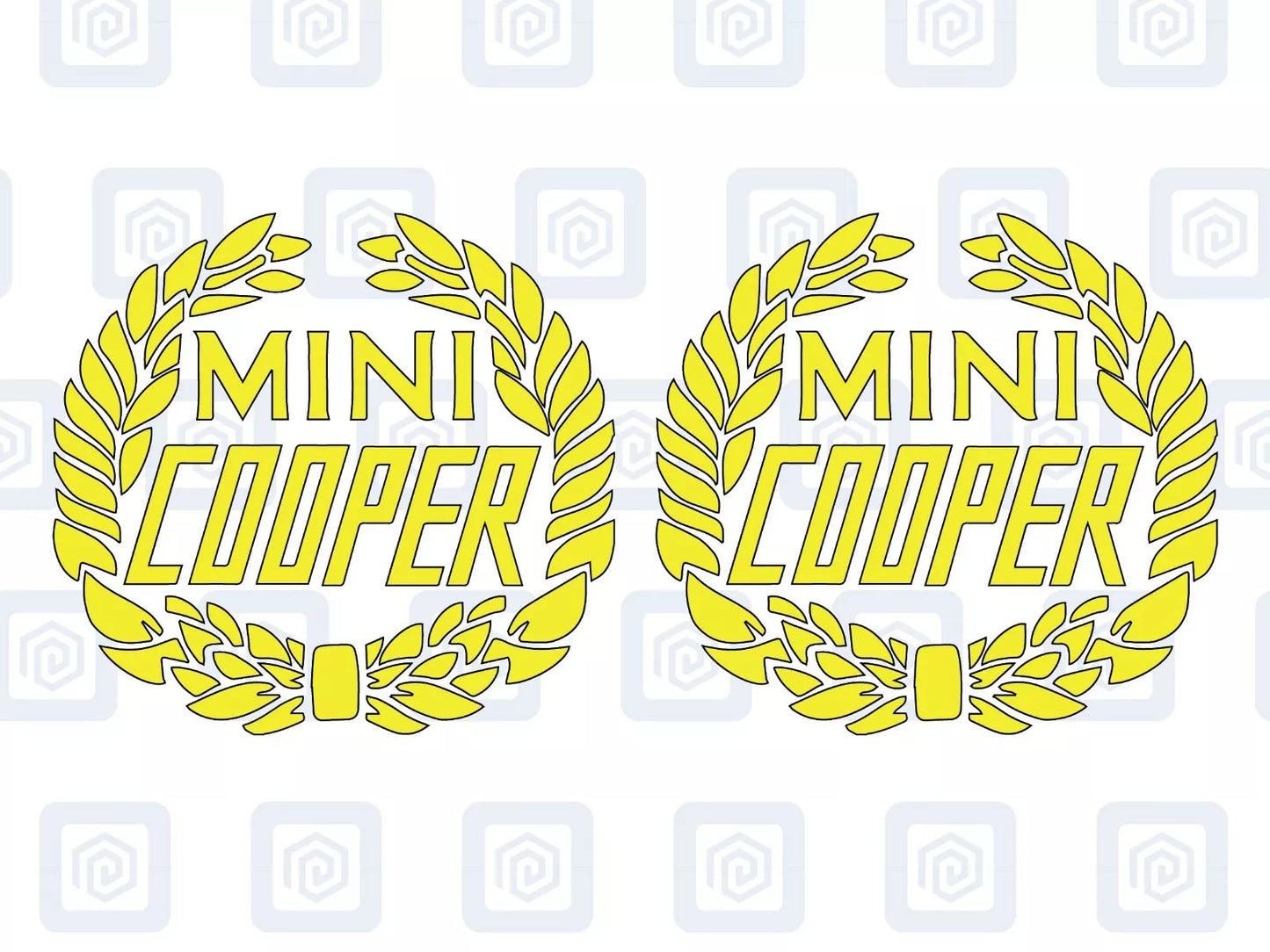 Classic Cooper Crest Fits MINI BMW ROVER AUSTIN Decal sticker logos (set of 2)