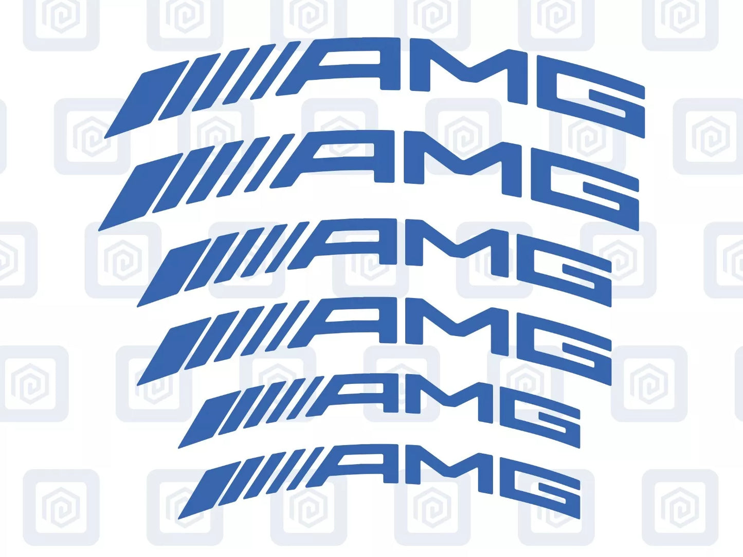 AMG Curved Brake Caliper Decal Style Stickers - 3 SIZES - x 6