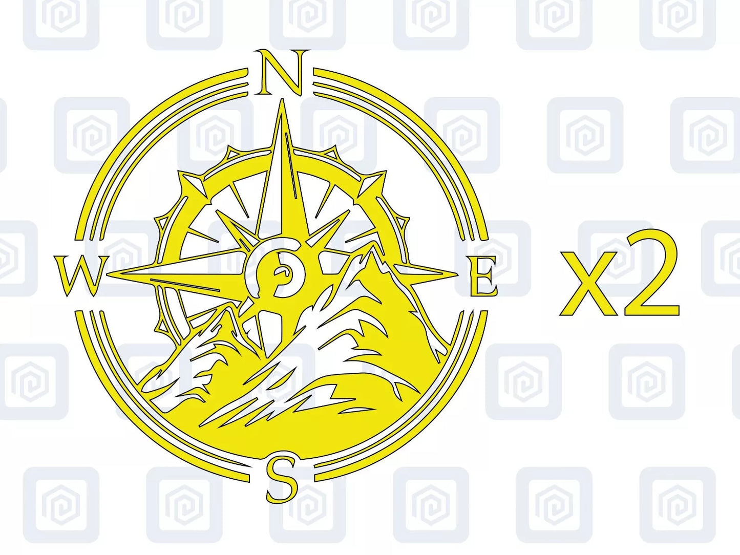 2x Roundel Compass Vinyl Decals For Camper Motorhome Caravan Sticker Graphic