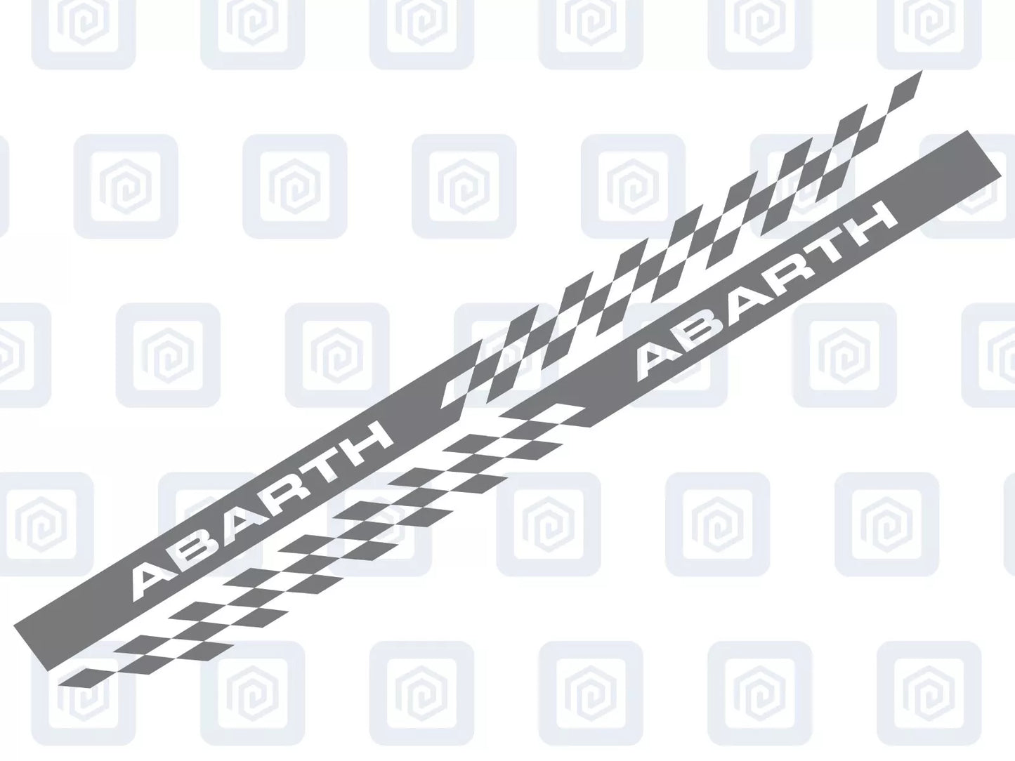 Fiat Abarth 500 595 695 Chequer Side Stripe Decal Sticker Pair (Set of 2)
