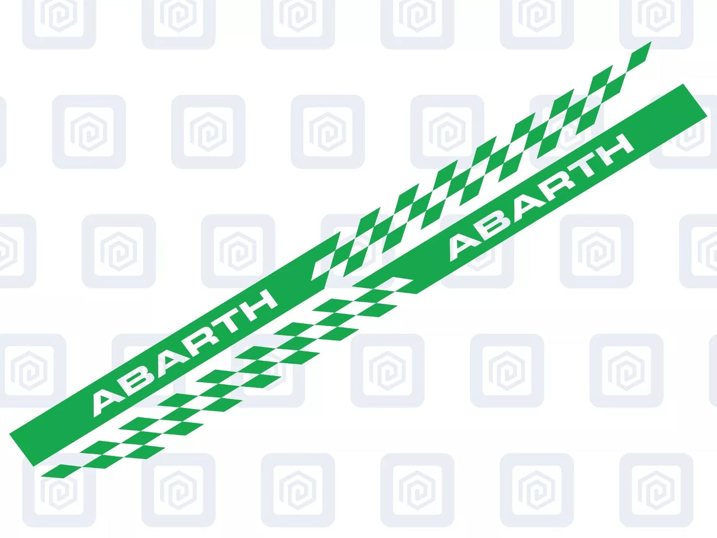 Fiat Abarth 500 595 695 Chequer Side Stripe Decal Sticker Pair (Set of 2)