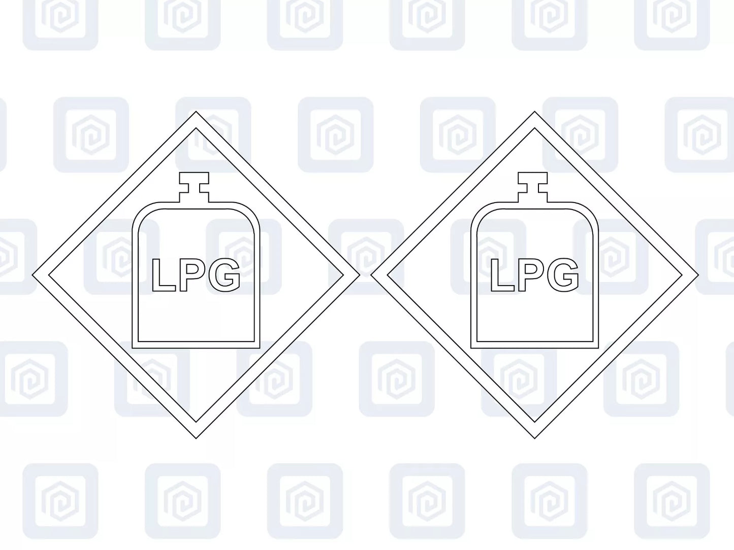 LPG Gas Warning Sign Custom Colour sticker logos (set of 2)