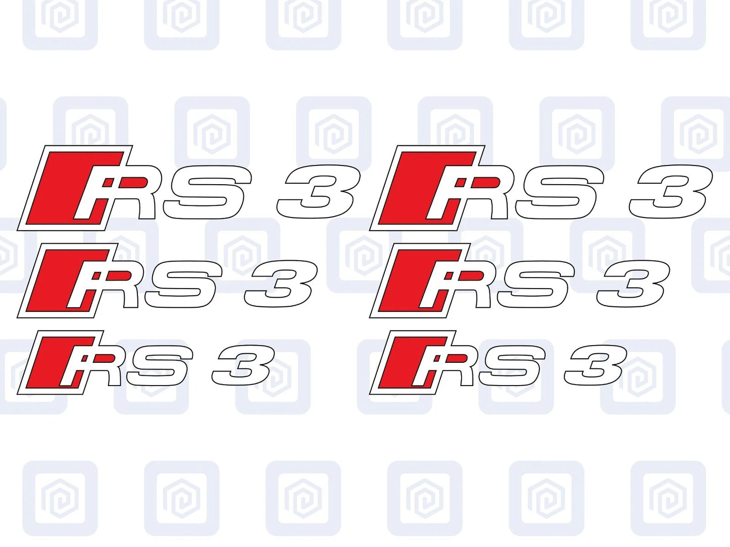 Audi RS3 Style Brake Caliper Decals A3 Hatch Sportback Sticker Logos (set of 6)