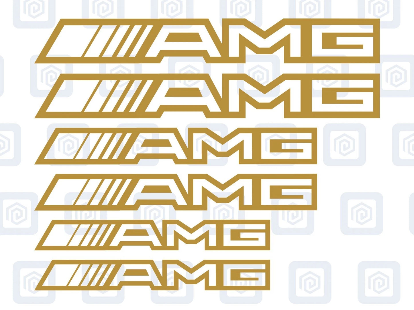 AMG Hollow Letter Brake Caliper Decal Style Stickers - 3 SIZES - x 6