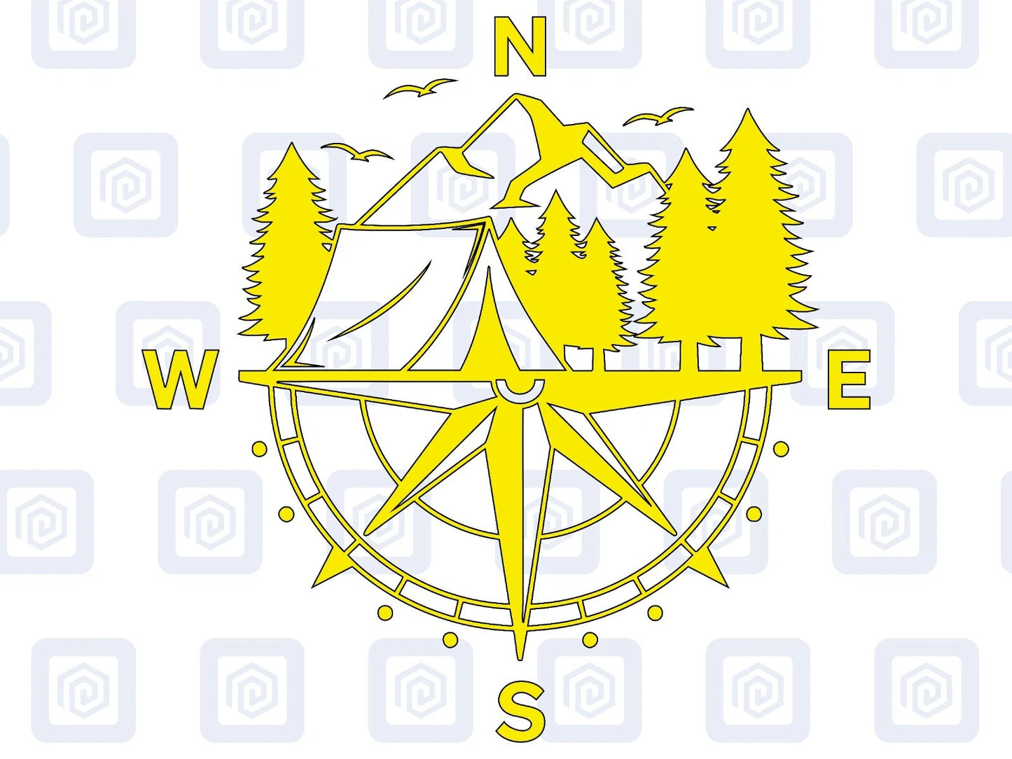 LARGE 2x Compass Camping Vinyl Decals For Camper Van Caravan Sticker Graphic