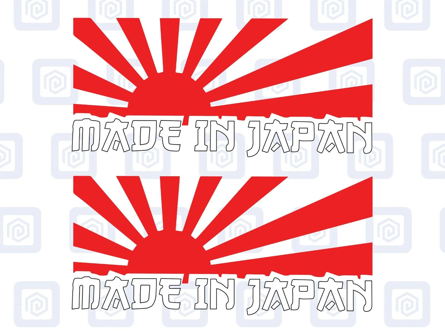 Made In Japan X2 JDM Sticker Decal 2 Colour Honda Mazda Toyota Nissan Suzuki