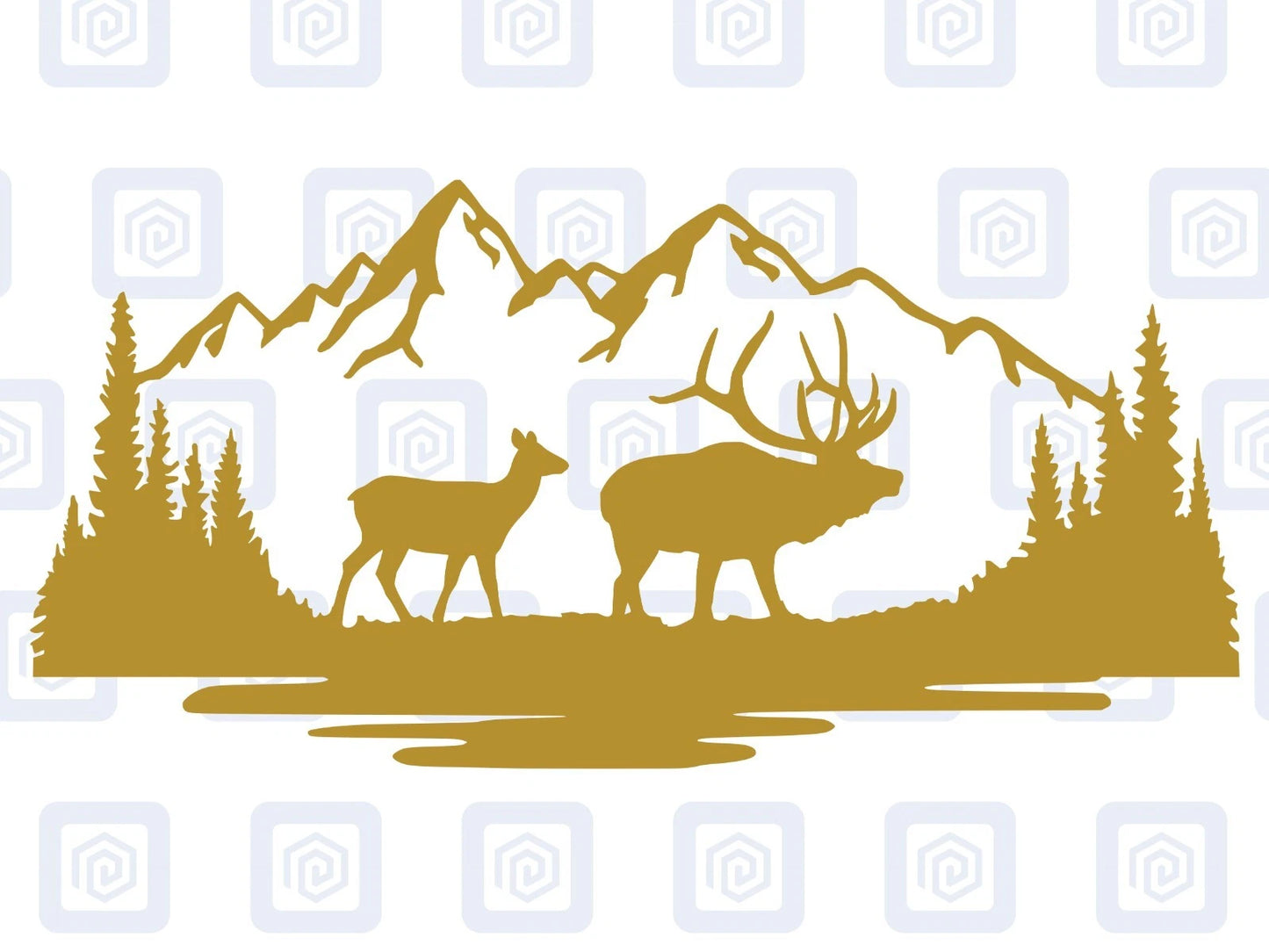 LARGE Stag Deer Doe Forrest Vinyl Decals For Camper Van Caravan Sticker Graphic