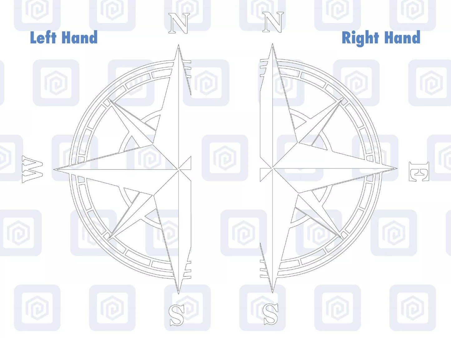 2x Half Compass Round Vinyl Decals For Camper Motorhome Caravan Sticker Graphic