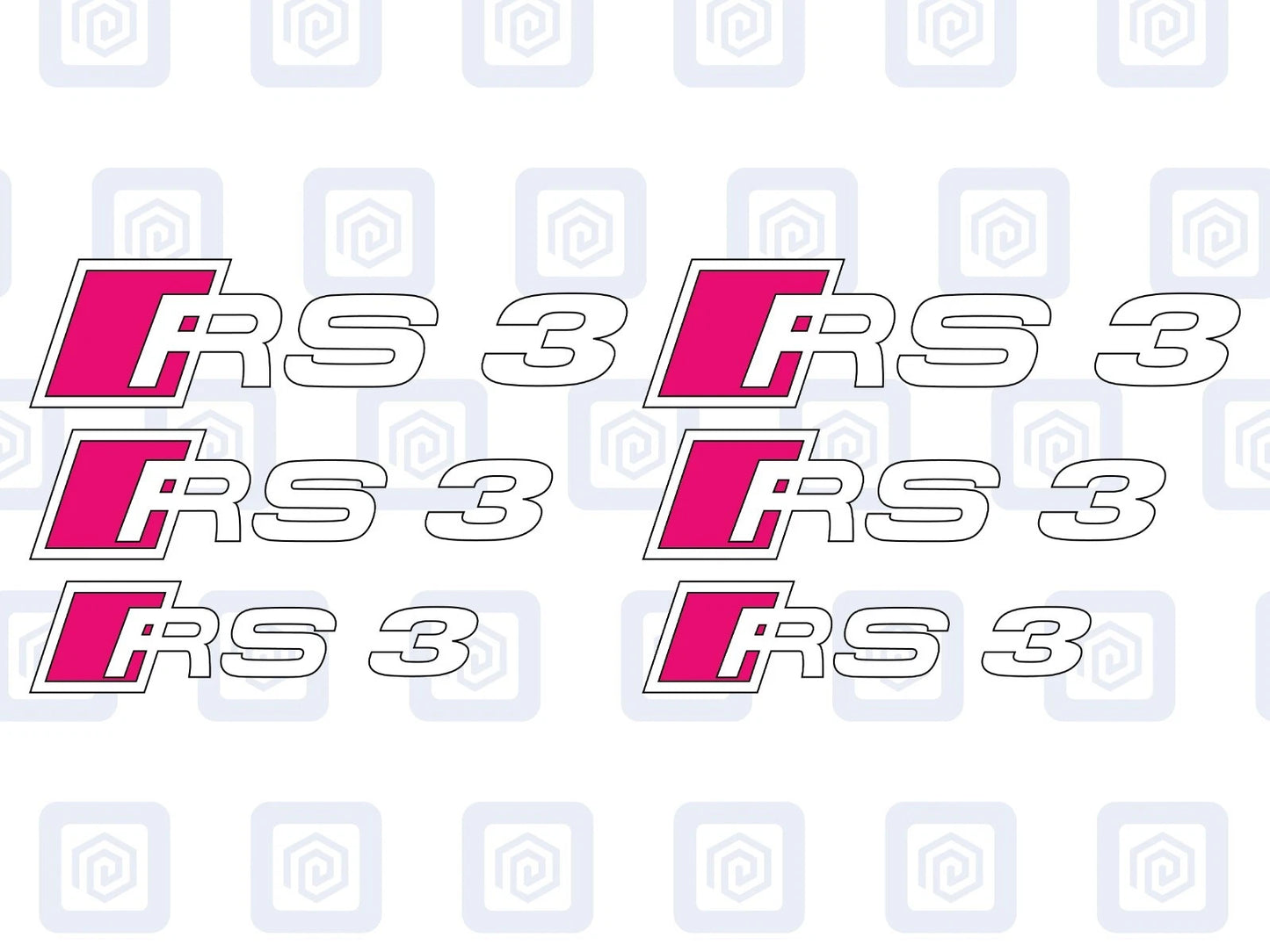 Audi RS3 Style Brake Caliper Decals A3 Hatch Sportback Sticker Logos (set of 6)