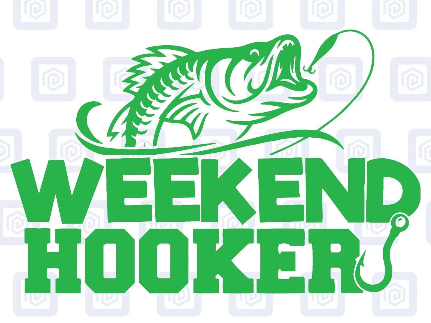Weekend Hooker Fishing Vinyl Decal For Camper Van Motorhome Sticker Campervan