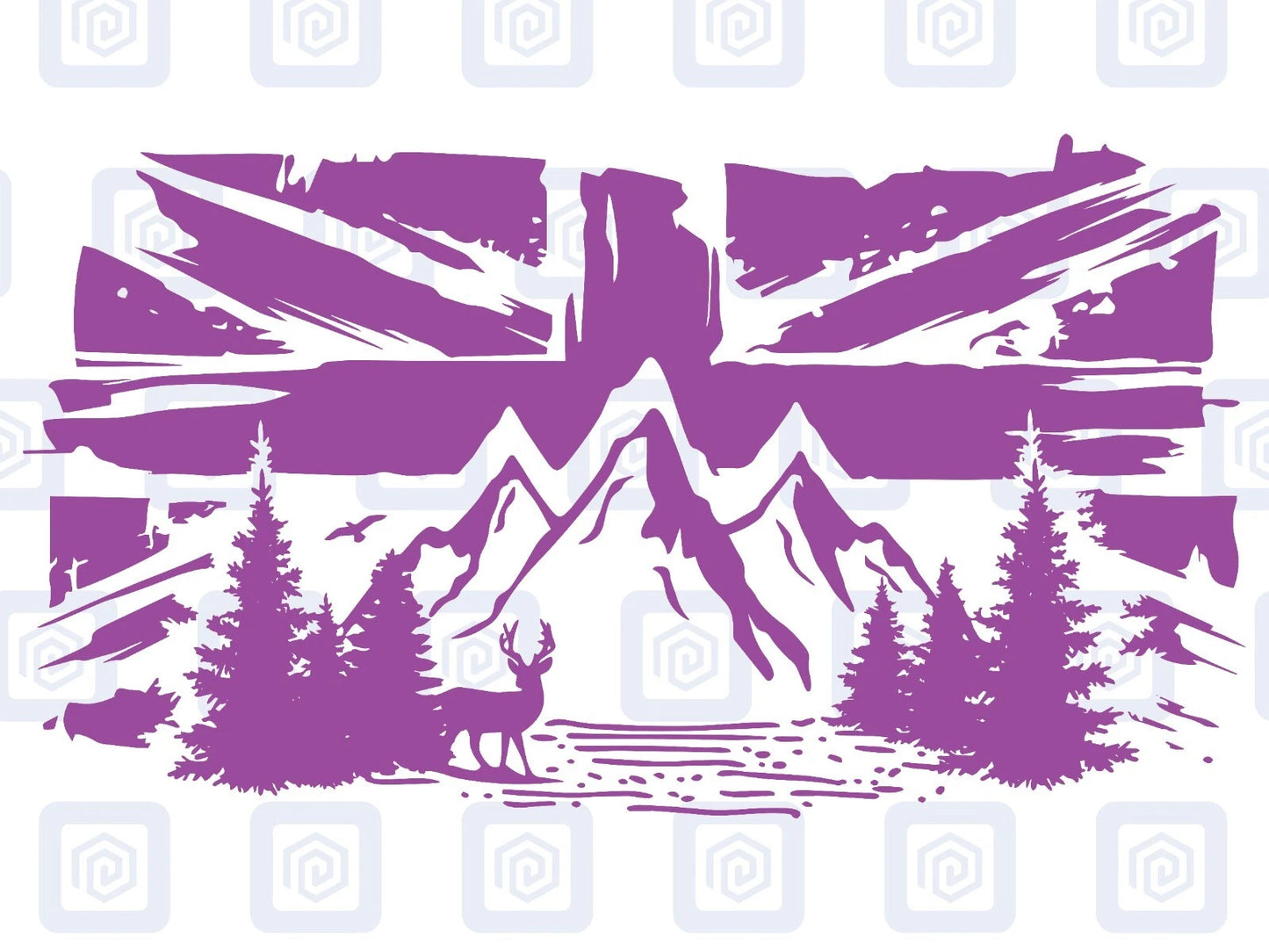 Union Jack Mountain Deer Vinyl Decals For Camper Van Caravan Sticker Graphic