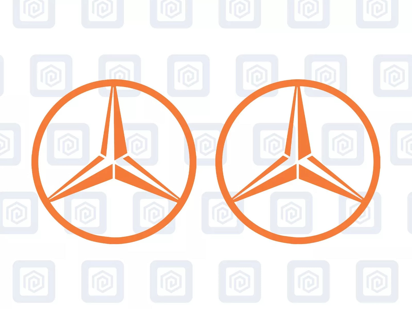 Mercedes Benz Style Vinyl Decal Sticker Logo x 2 AMG A B C E S CLASS